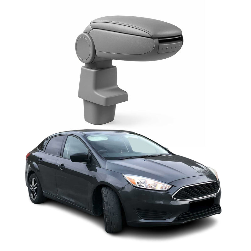 Accoudoir pour Ford Focus Facelift 2014-2018 Vinyl Abs Gris