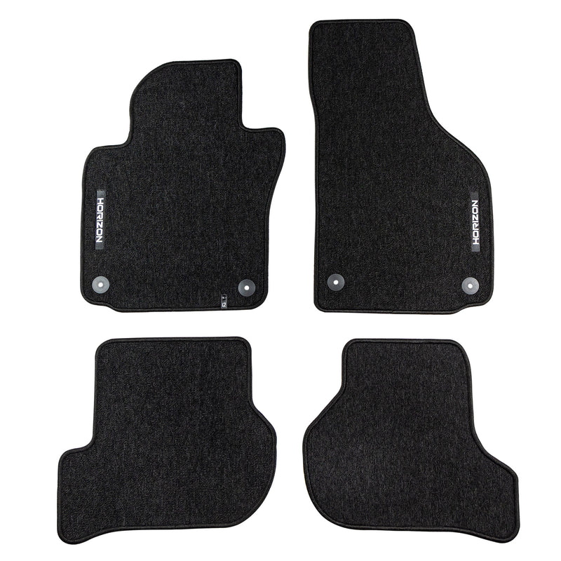 Tapis de Sol de Voiture pour Seat Leon II 2005-2008 Velours Imperméable 4Pcs