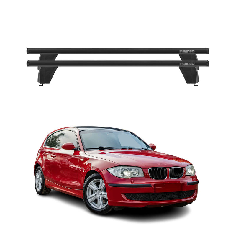 Menabo Barres de toit transversales pour BMW Série 1 E87 E81 2004-11 Alu Noir