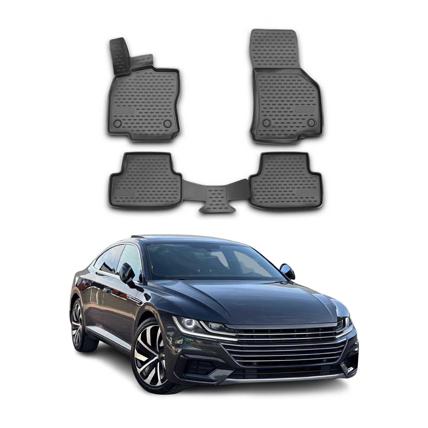 Tapis de Sol pour VW Arteon 2017-2024 Caoutchouc TPE Noir