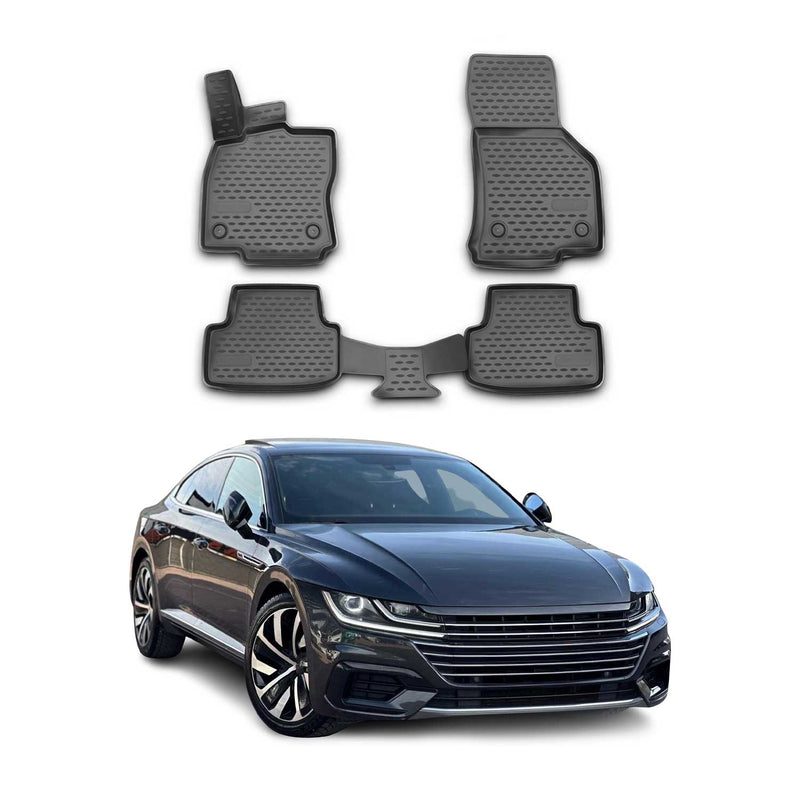 Tapis de Sol pour VW Arteon 2017-2022 Caoutchouc TPE Noir