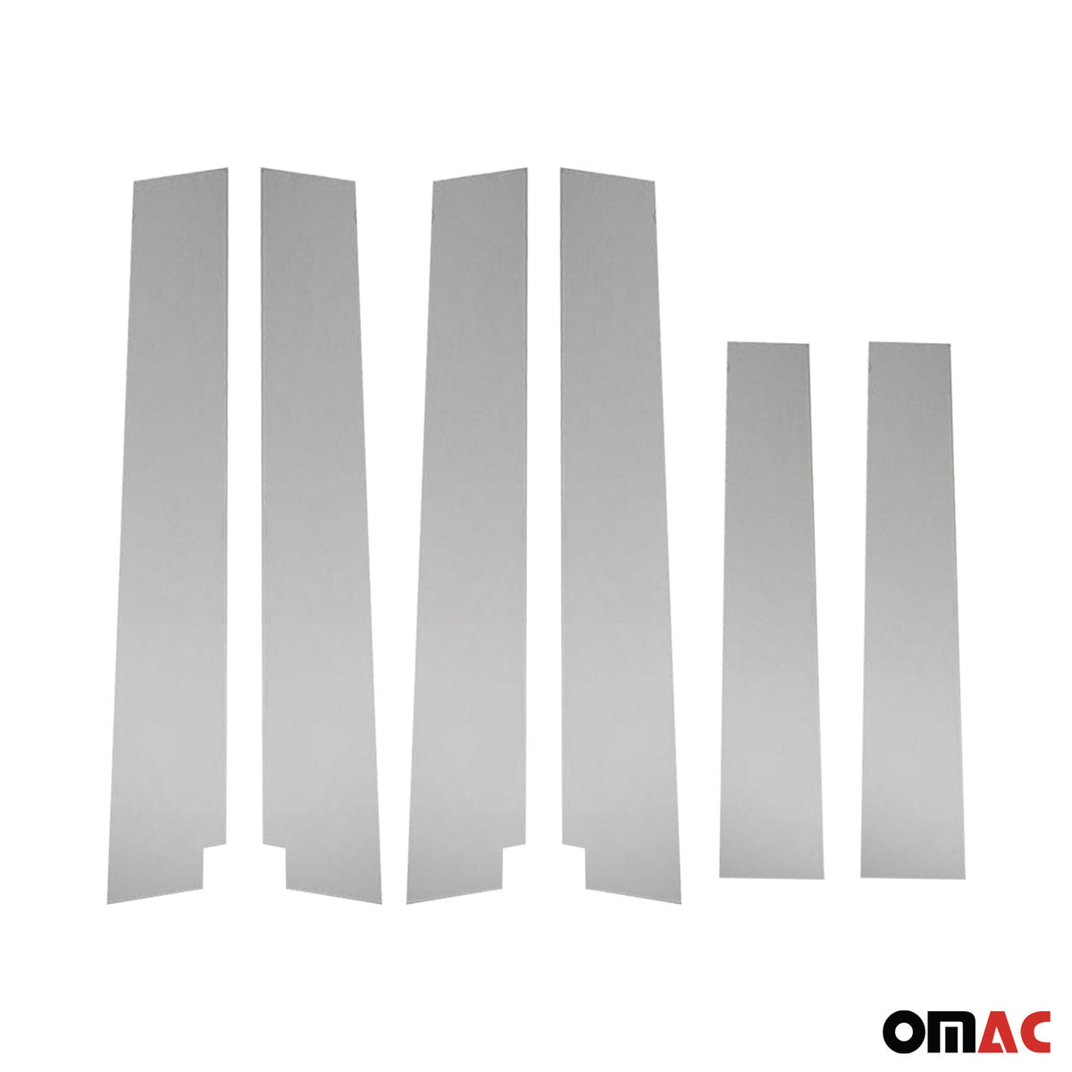 Couverture Garniture de pilier B pour Fiat Panda 2003-2012 en acier inox 6Pcs