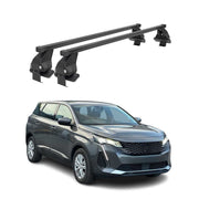 Barres de toit transversales pour Peugeot 5008 II Facelift 2020-24 Acier Noir 2x