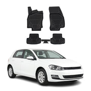Tapis de sol pour Volkswagen Golf 7 2012-2020 Noir 3D en Caoutchouc TPE 4Pcs