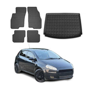 Kit Tapis de sol et coffre pour Fiat Grande Punto 2006-2010 TPE Noir