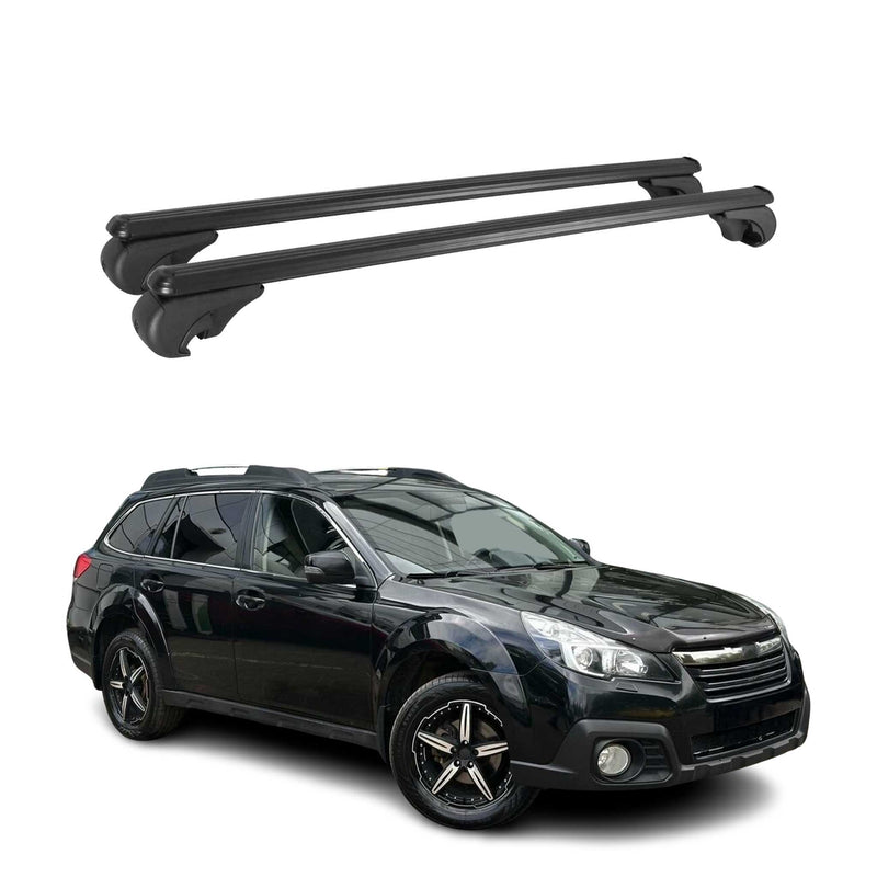 Barres de toit Transversales pour Subaru Outback 2009-2014 Aluminium Noir