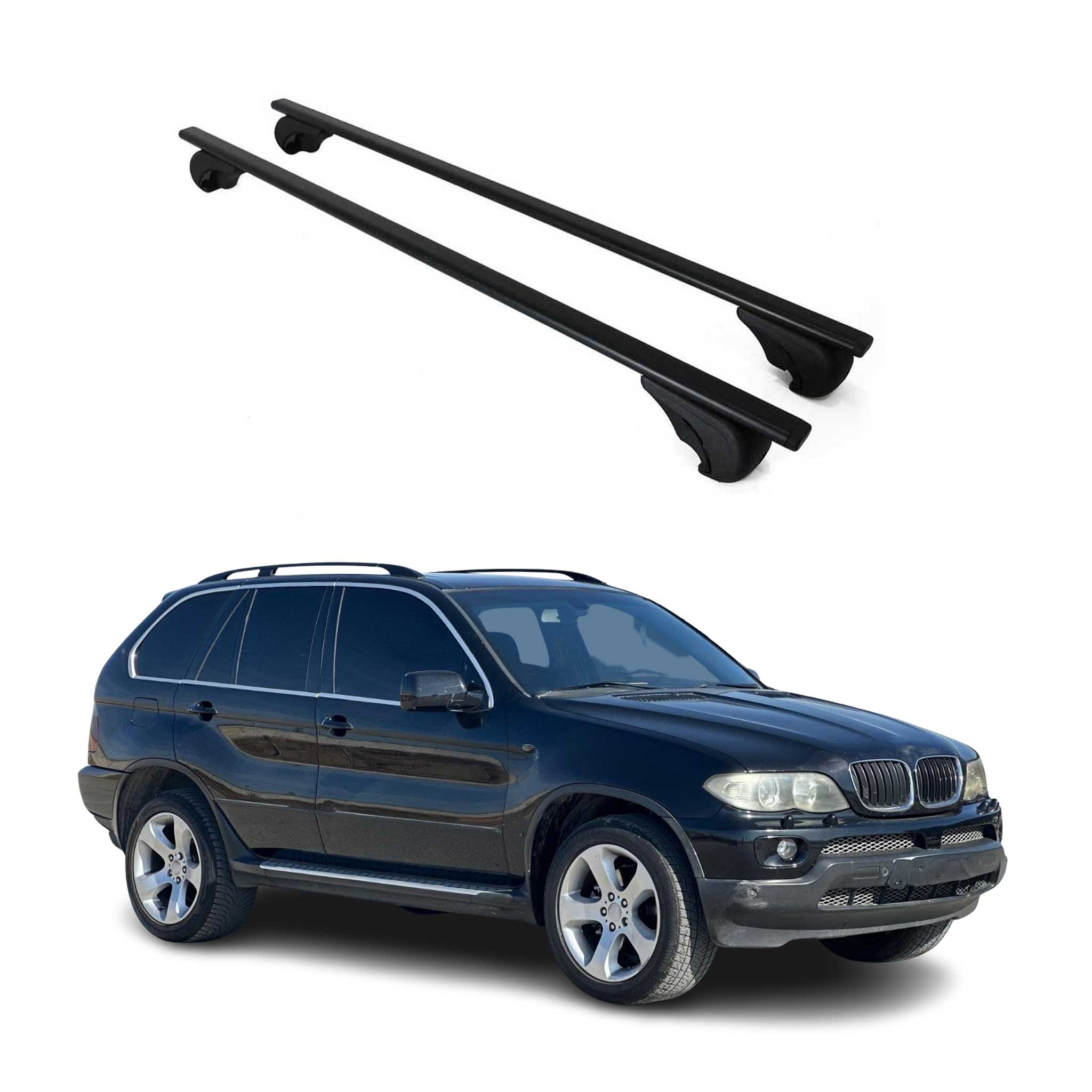 Barres de toit transversales pour BMW X5 E53 1999-2006 Fer Noir