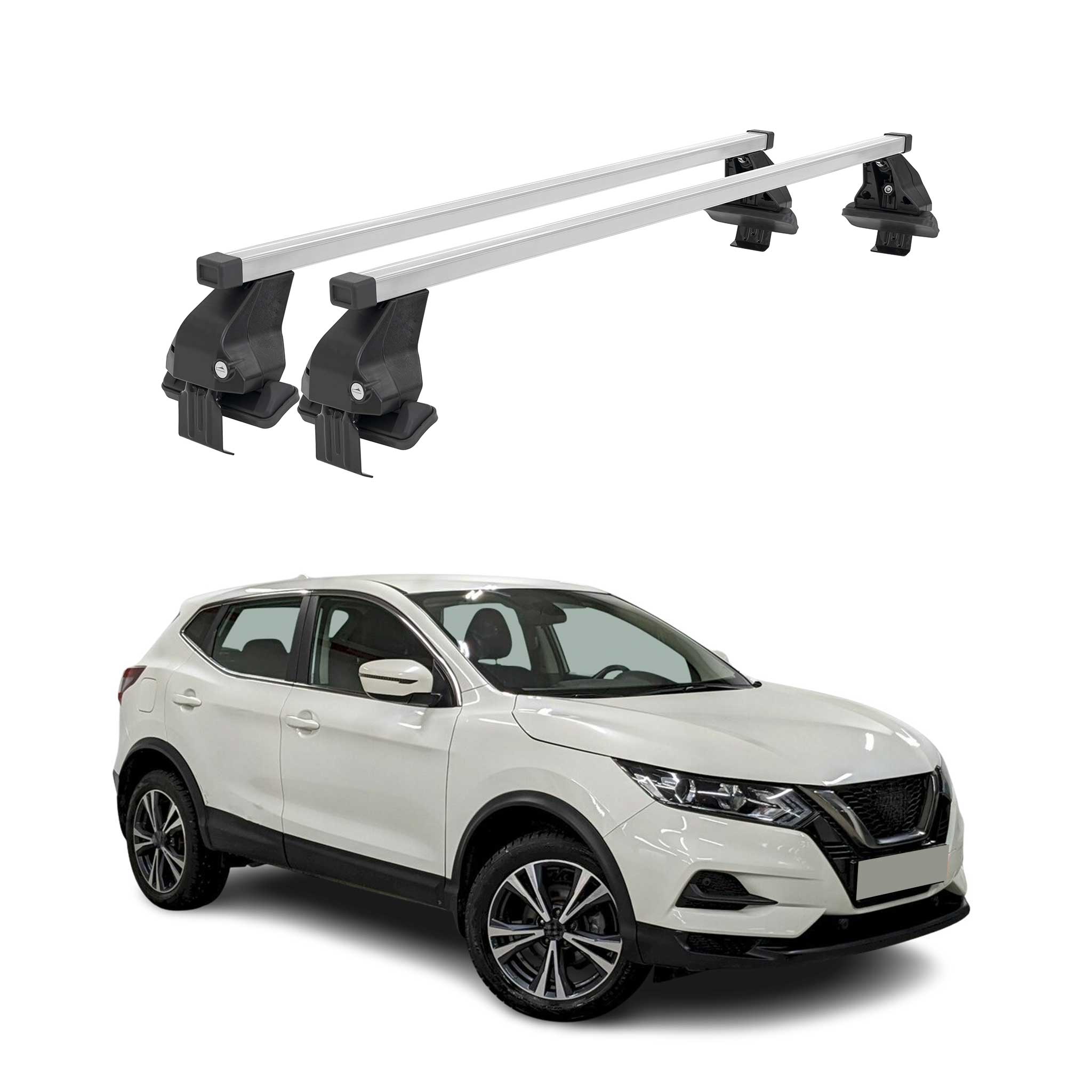 Barres de toit transversales pour Nissan Qashqai J11 2014-2017 Acier Gris