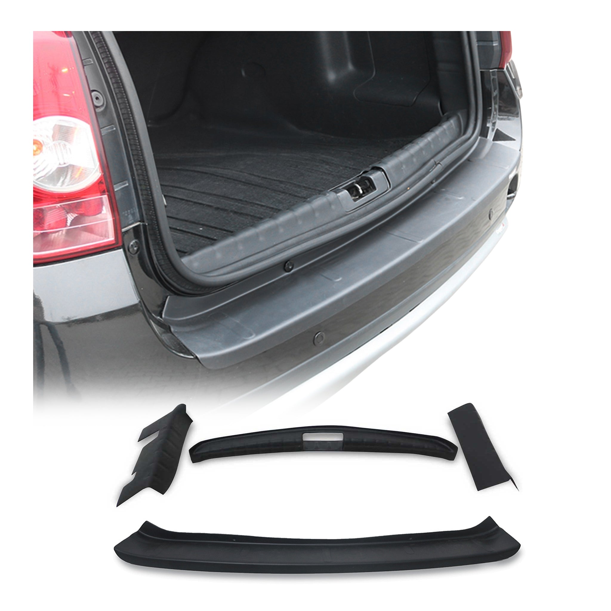 Kit Protection de Pare-Chocs arrière pour Dacia Duster 2010-2017 ABS Noir Mat