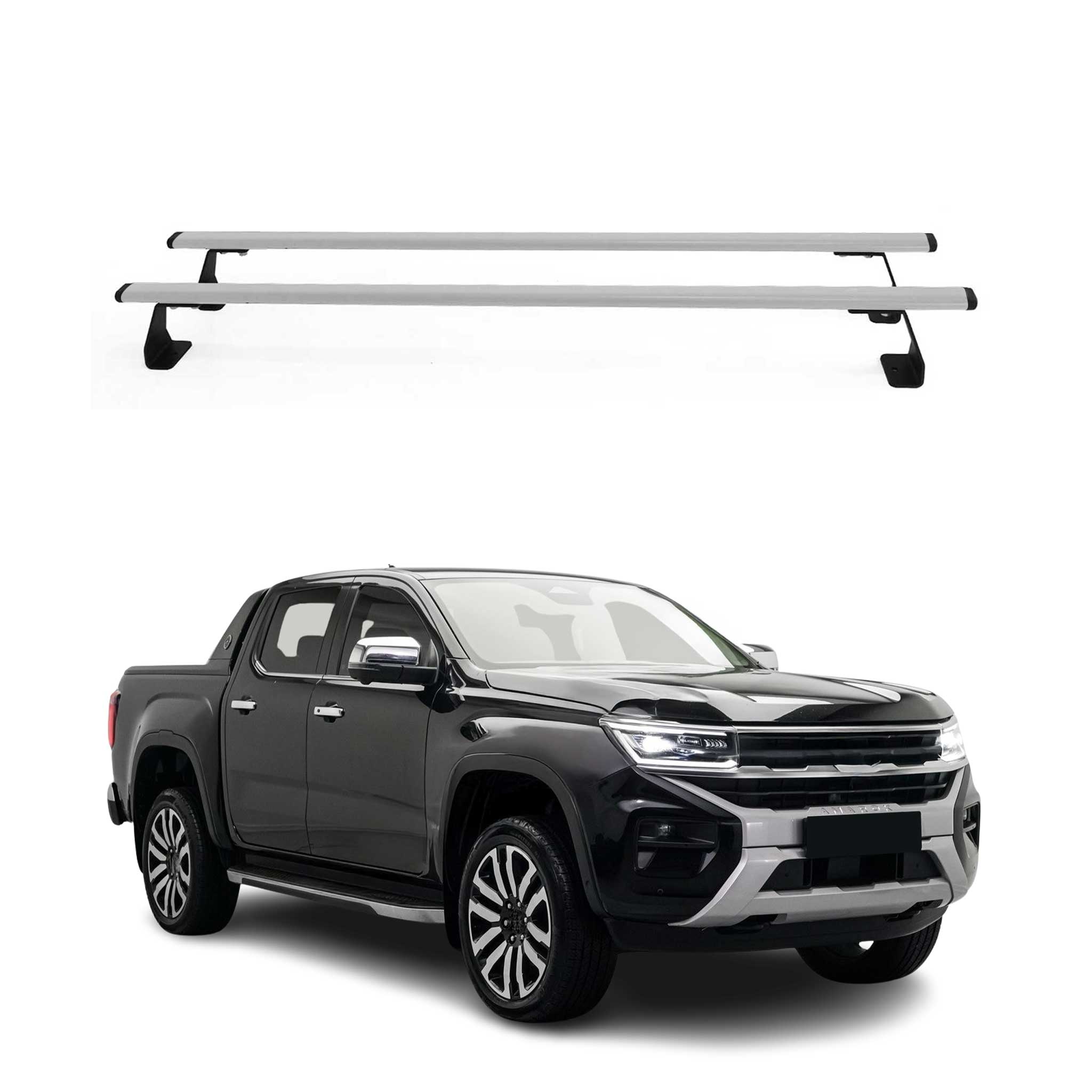 Barres de toit transversales pour VW Amarok mk2 2023-2026 Acier Gris 2Pcs