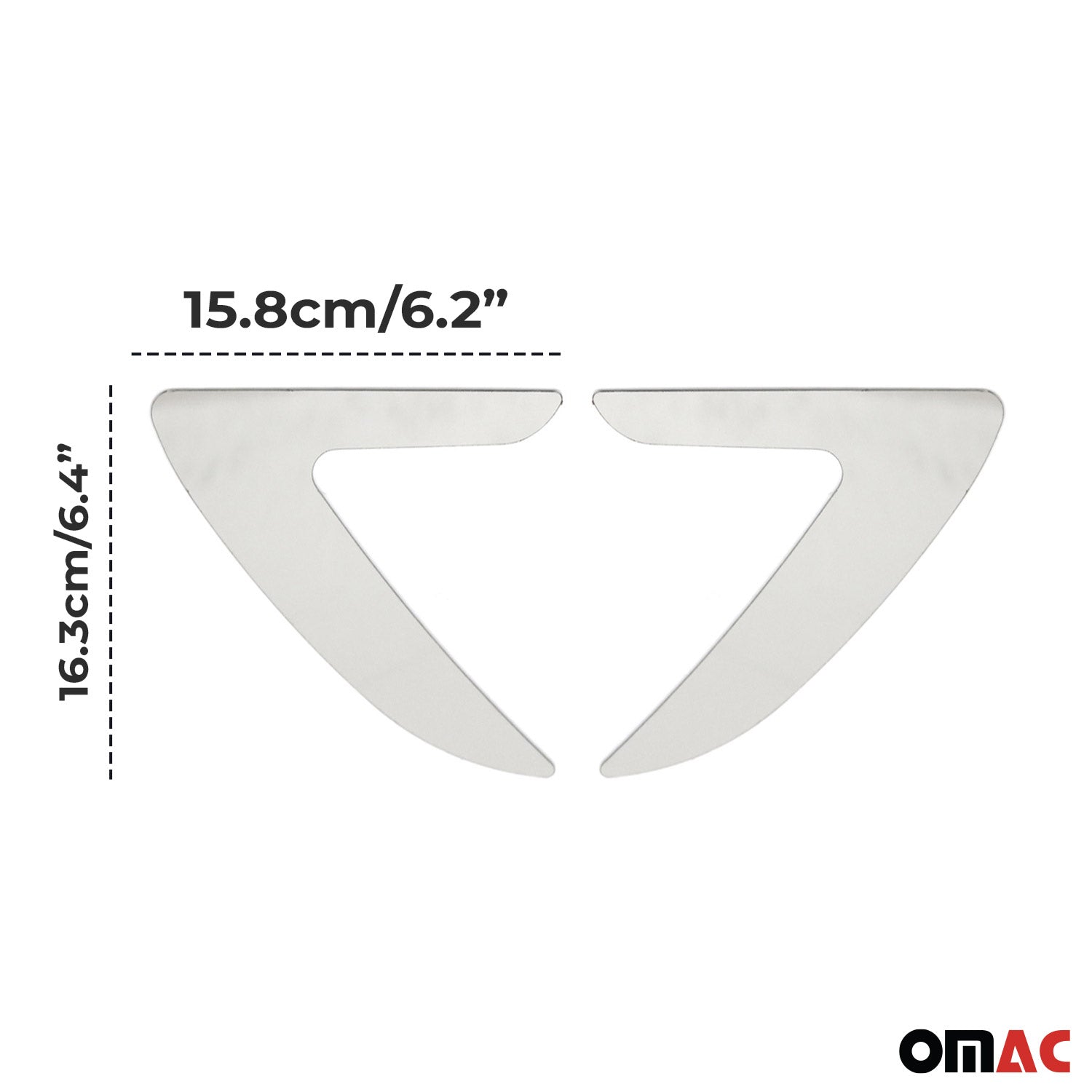 Bandes décoratives latérales chromées pour Toyota Corolla 2013-2019 inox 2Pcs