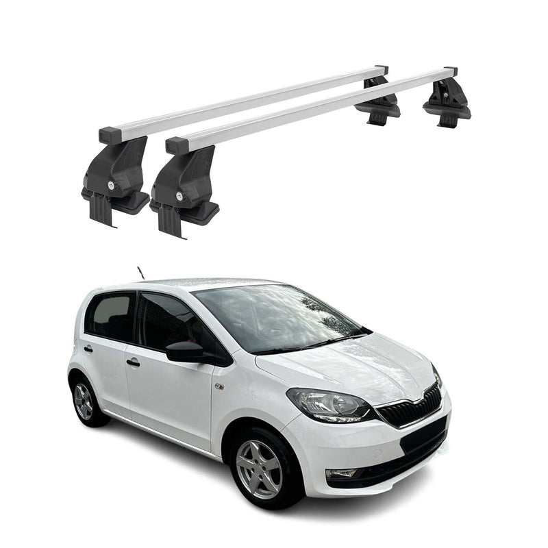 Barres de toit transversales pour Skoda Citigo 2012-2020 Acier Gris