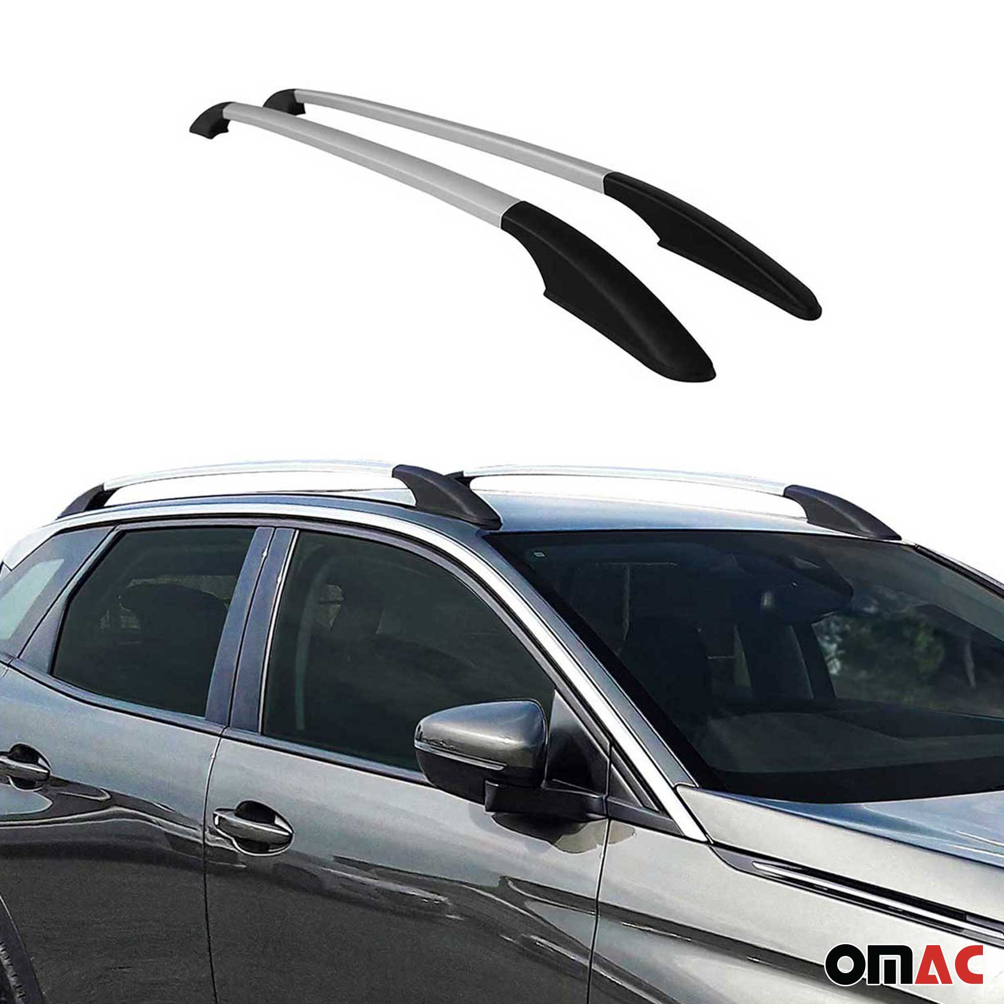 Barres de toit longitudinales pour Ford Kuga II 2012-2019 Aluminium Gris