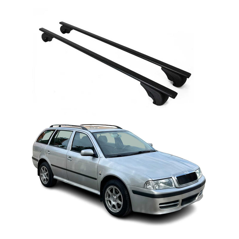 Barres de toit Transversales pour Skoda Octavia Break 1998-2004 Fer Noir