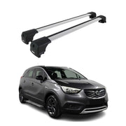 Barres de Toit Transversales pour Opel Crossland X 2017-2024 Alu Gris ABE 2x
