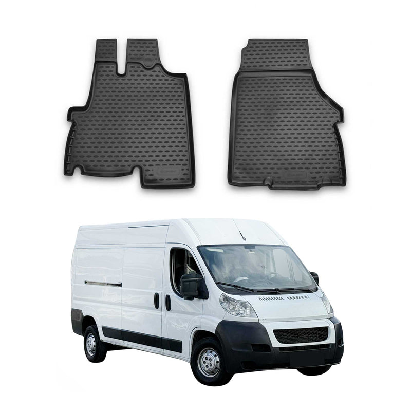 Tapis de sol pour Citroen Jumper 2006-2025 1ère rangée caoutchouc TPE 3D Noir 2x
