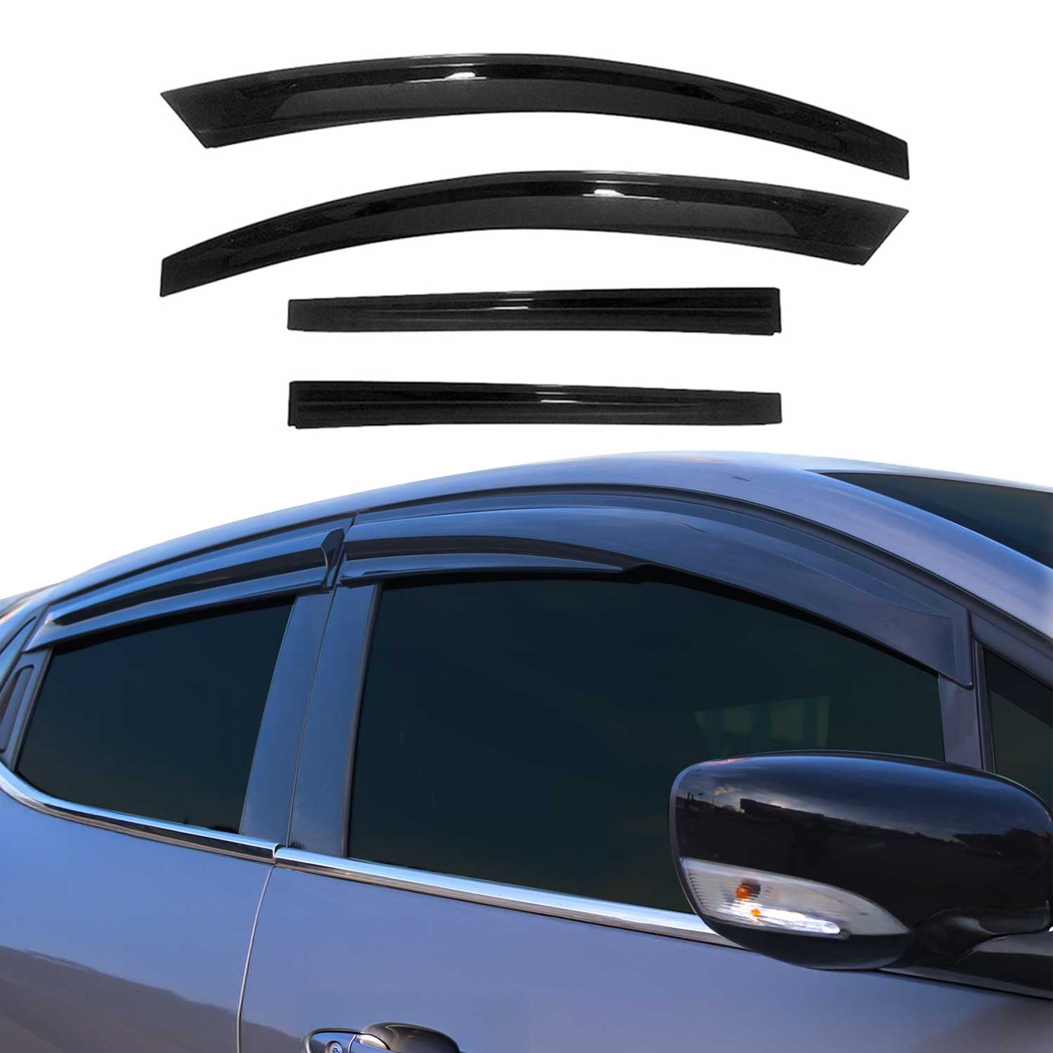 Déflecteurs De Vent Pluie D'air pour Hyundai i20 2020-2026 Acrylique 4 Pcs