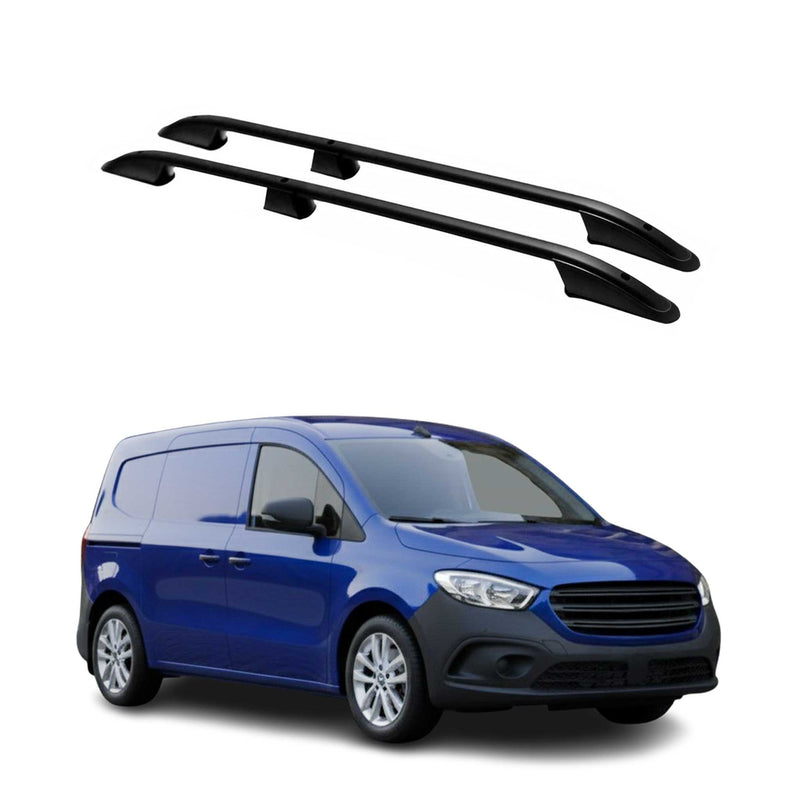Barres de toit longitudinales pour Mercedes Citan 2021-2025 Aluminium Noir 2 Pcs