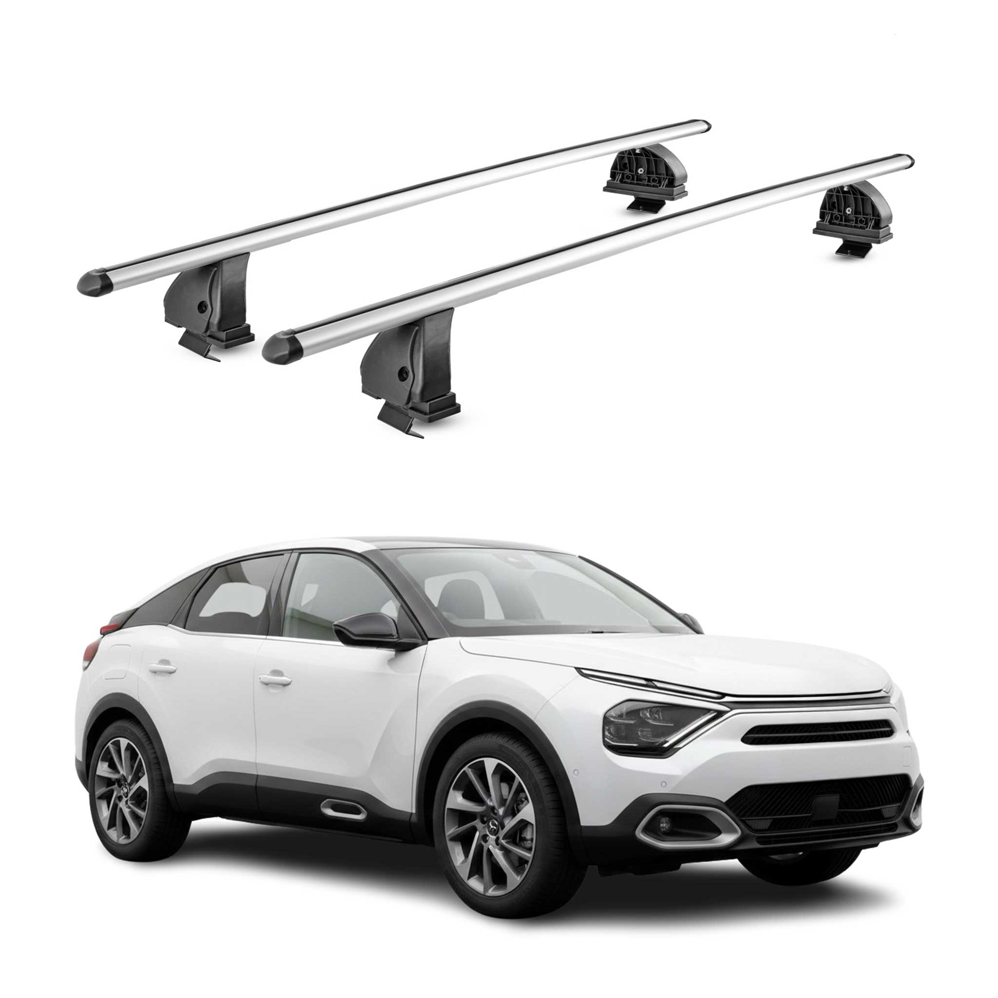 Barres de toit transversales Alu pour Citroen C4 III 2021-2026 TÜV 75 kg Gris 2x