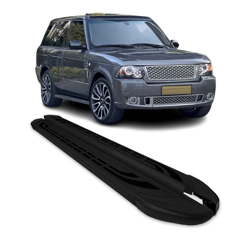 Marchepieds Latéraux pour Range Rover Vogue L322 2002-2012 Aluminium Noir 2Pcs