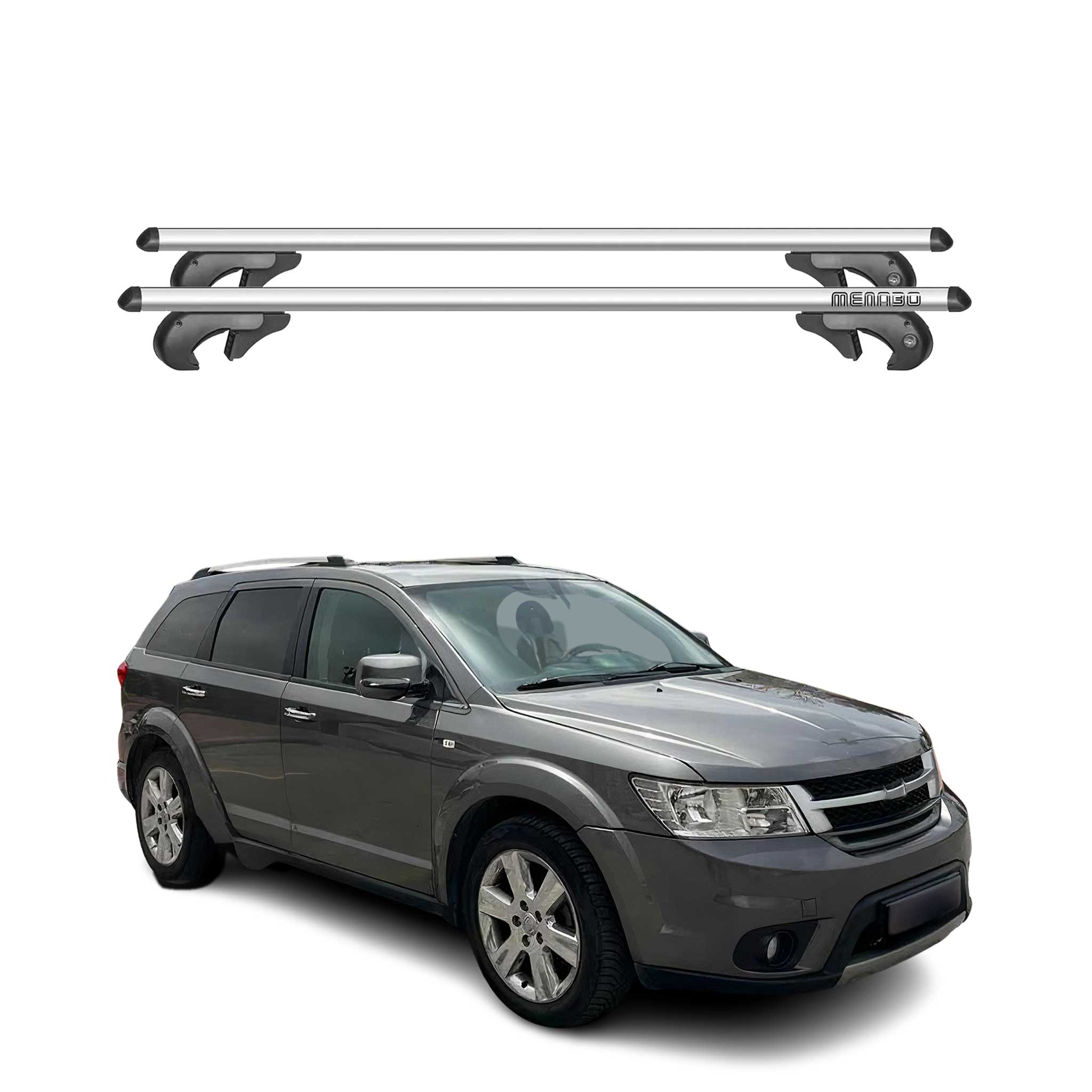 Barres de toit transversales pour Fiat Freemont 2011-2016 90kg Alu Gris