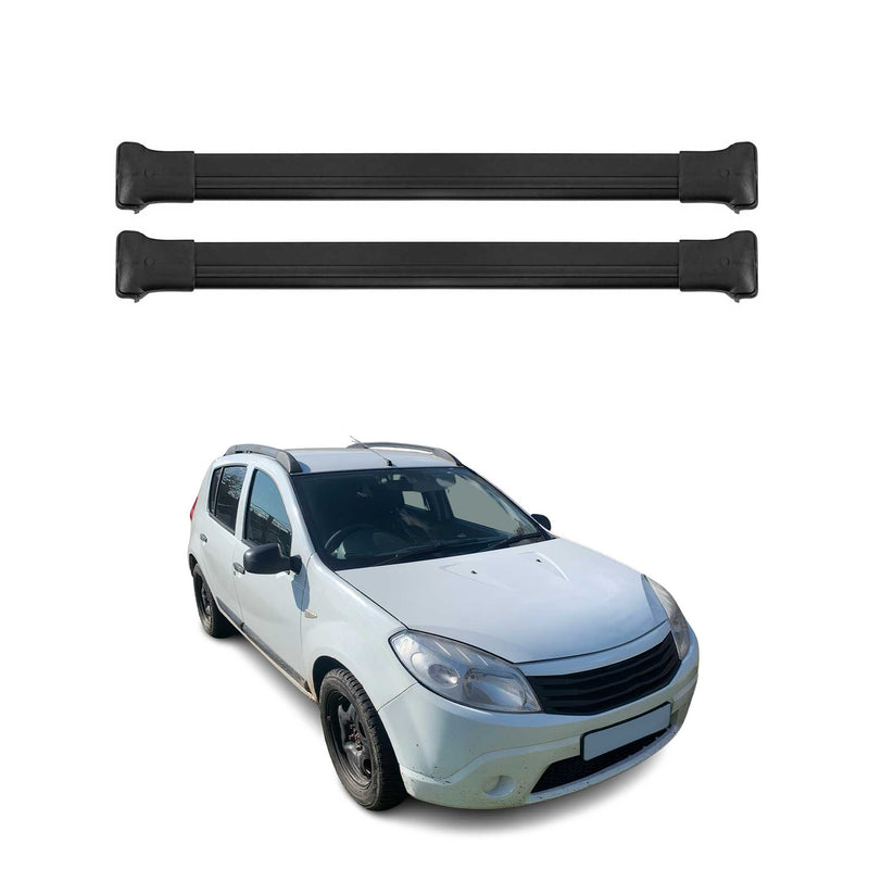 Barres de toit transversales pour Dacia Sandero Stepway 2008-2012 Alu Noir