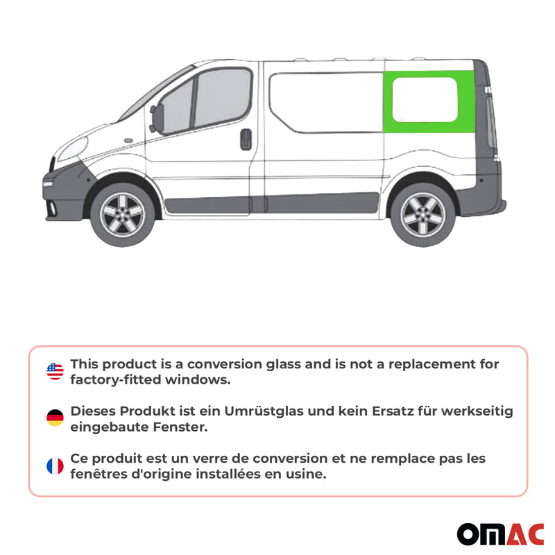 Vitre de Porte pour Renault Trafic 2001-2014 L1 Arrière Gauche non coulissante