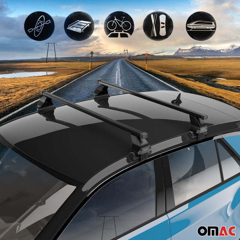 Menabo Barres de toit transversales pour Isuzu D-Max III 2019-2025 Acier Noir 2x