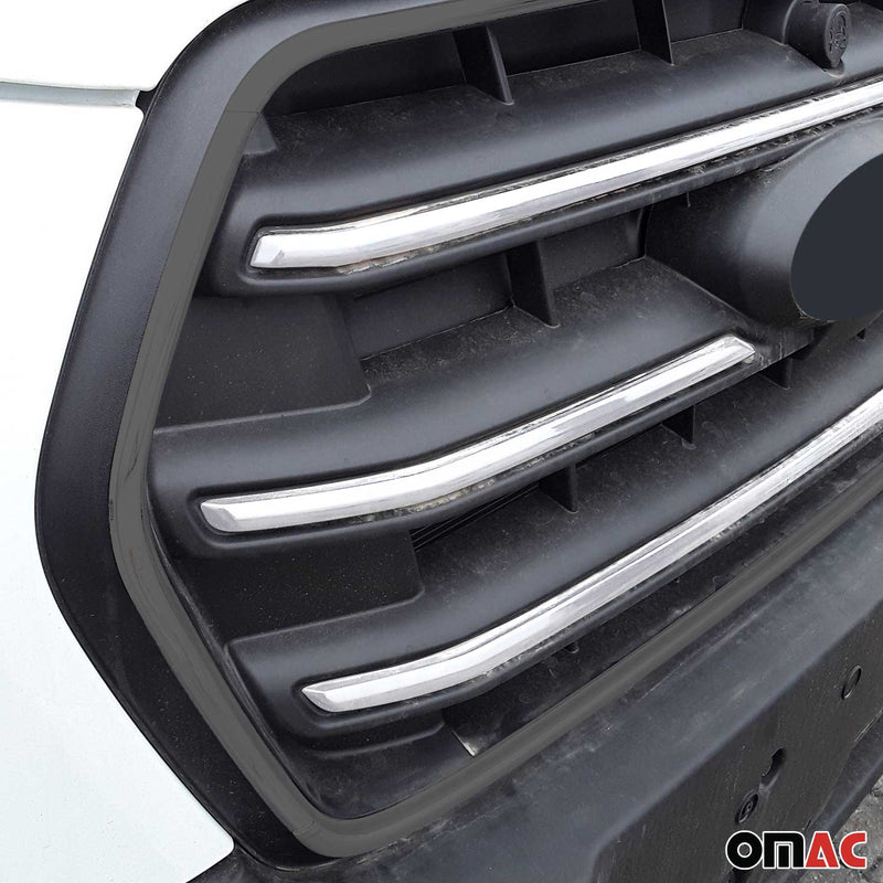 Moulure de Grille de Calandre pour Ford Transit 2018-2025 en Acier Chromé 4Pcs