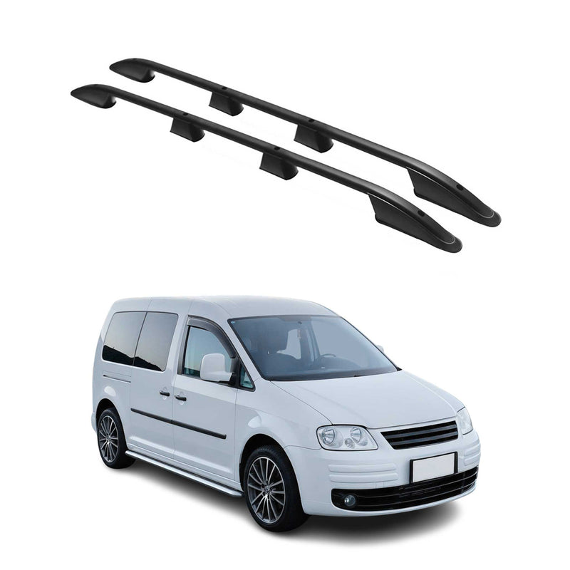 Barres de toit longitudinales pour VW III Caddy 2003-2015 L2 Long Alu Noir 2x