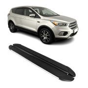 Marchepieds Latéraux pédale pour Ford Kuga II 2012-2019 Aluminium Gris Noir 2Pcs