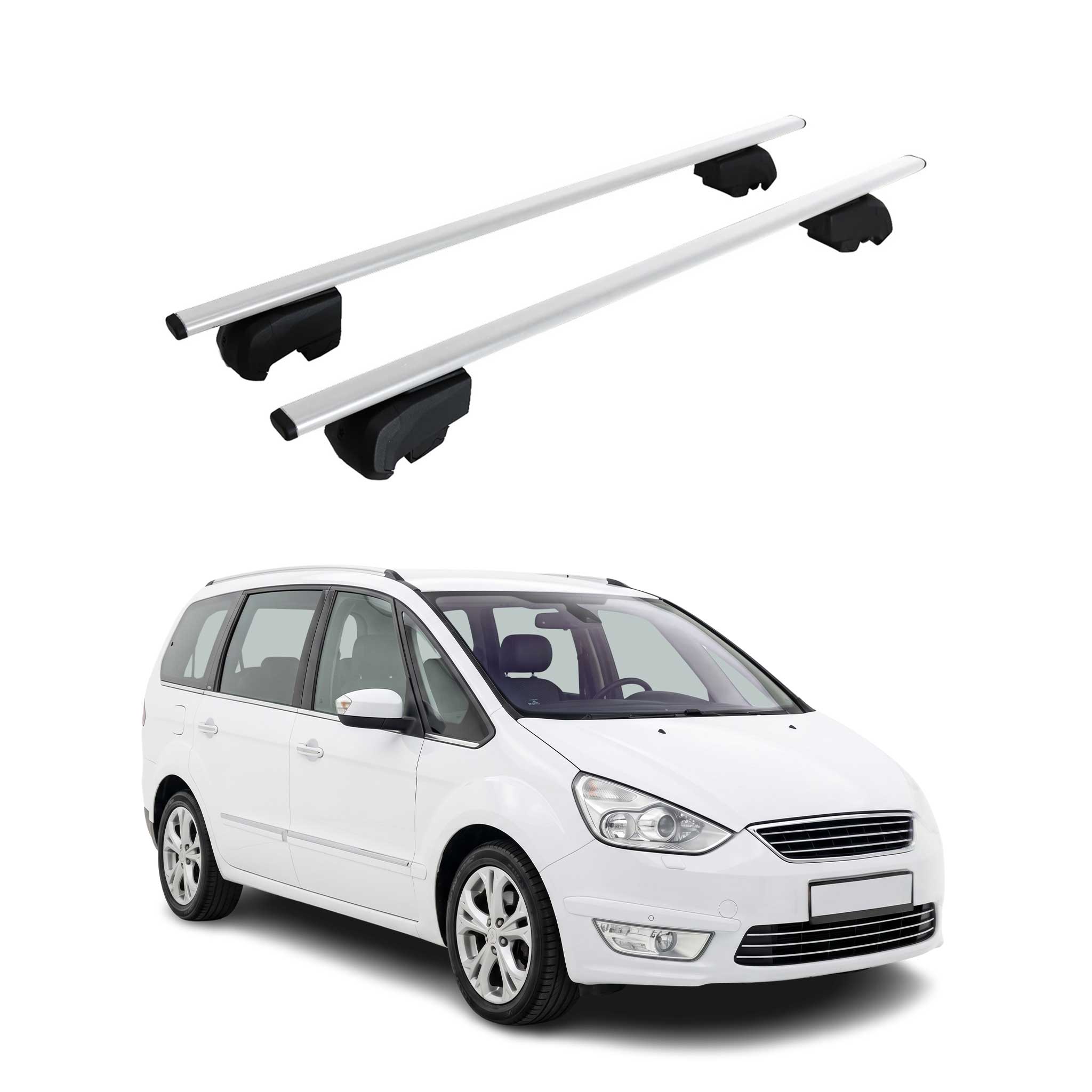 Barres de toit Transversales pour Ford Galaxy II 2006-2015 Fer Gris 2Pcs