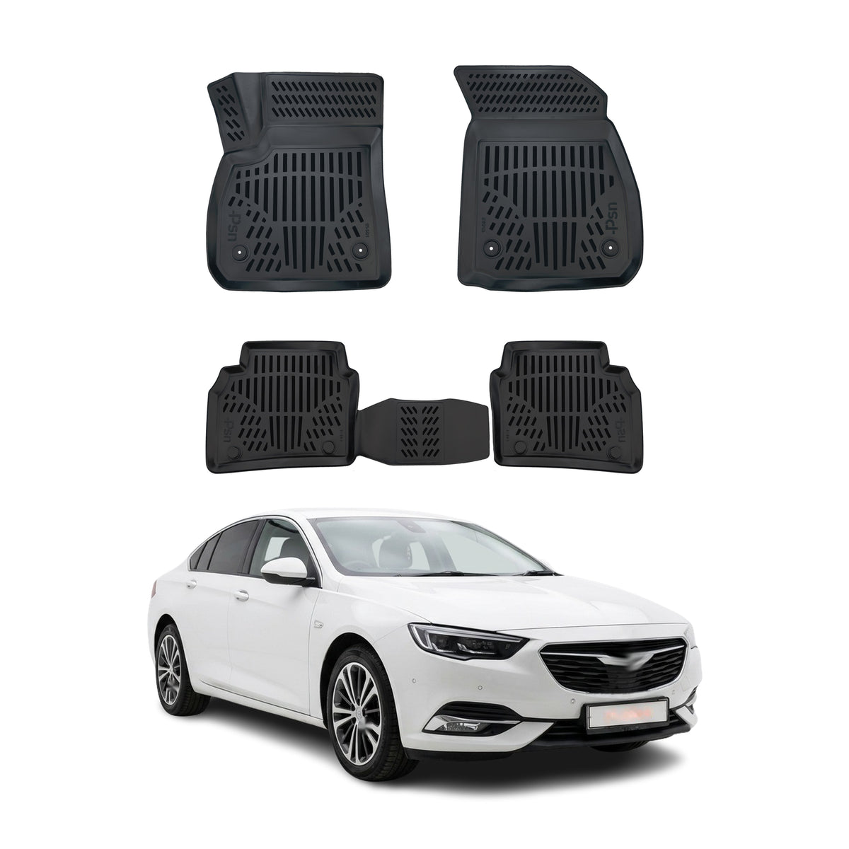 Tapis de sol pour Opel Insignia 2 2017-2022 Noir 3D en Caoutchouc TPE 4Pcs