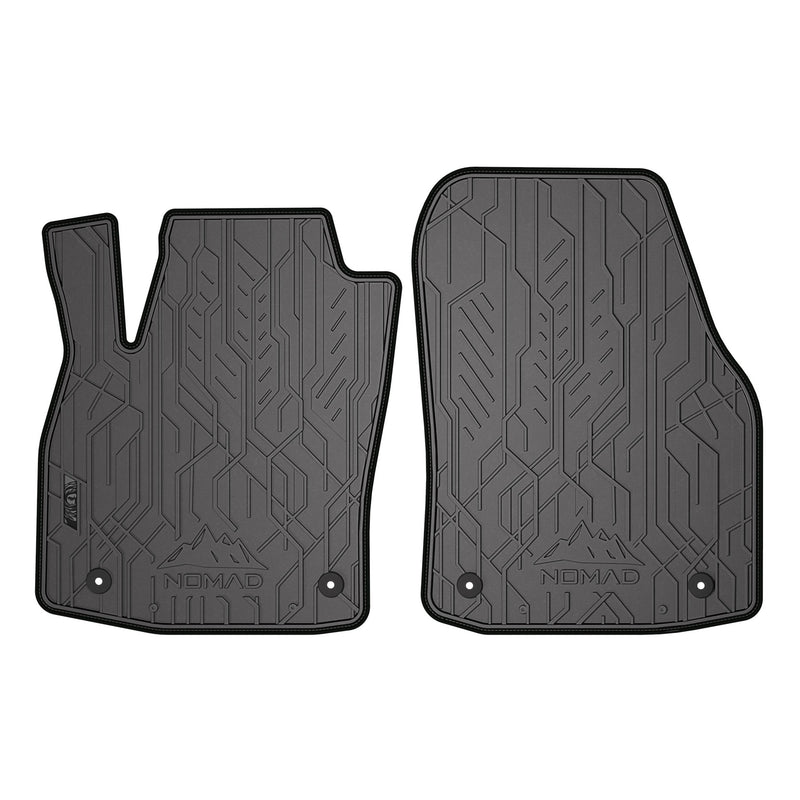 Tapis de Sol de Voiture pour Opel Astra H 2004-2014 Caoutchouc Durable 2Pcs Noir