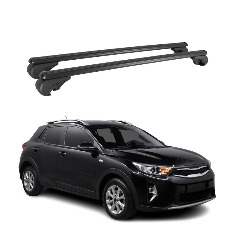 Barres de toit Transversales pour Kia Stonic 2017-2025 Aluminium Noir