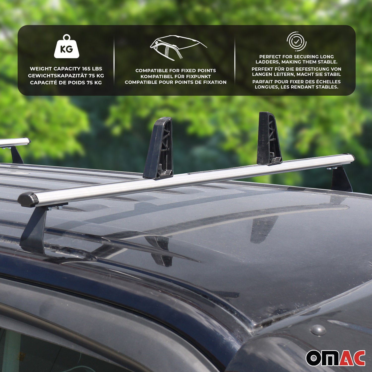 Kit 2Pcs Barres De Toit + butées de charge  pour VW T7 Multivan 2021-2026 Gris