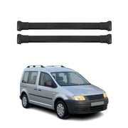 Barres de toit transversales pour VW Caddy 2003-2020 Aluminium Noir 3Pcs