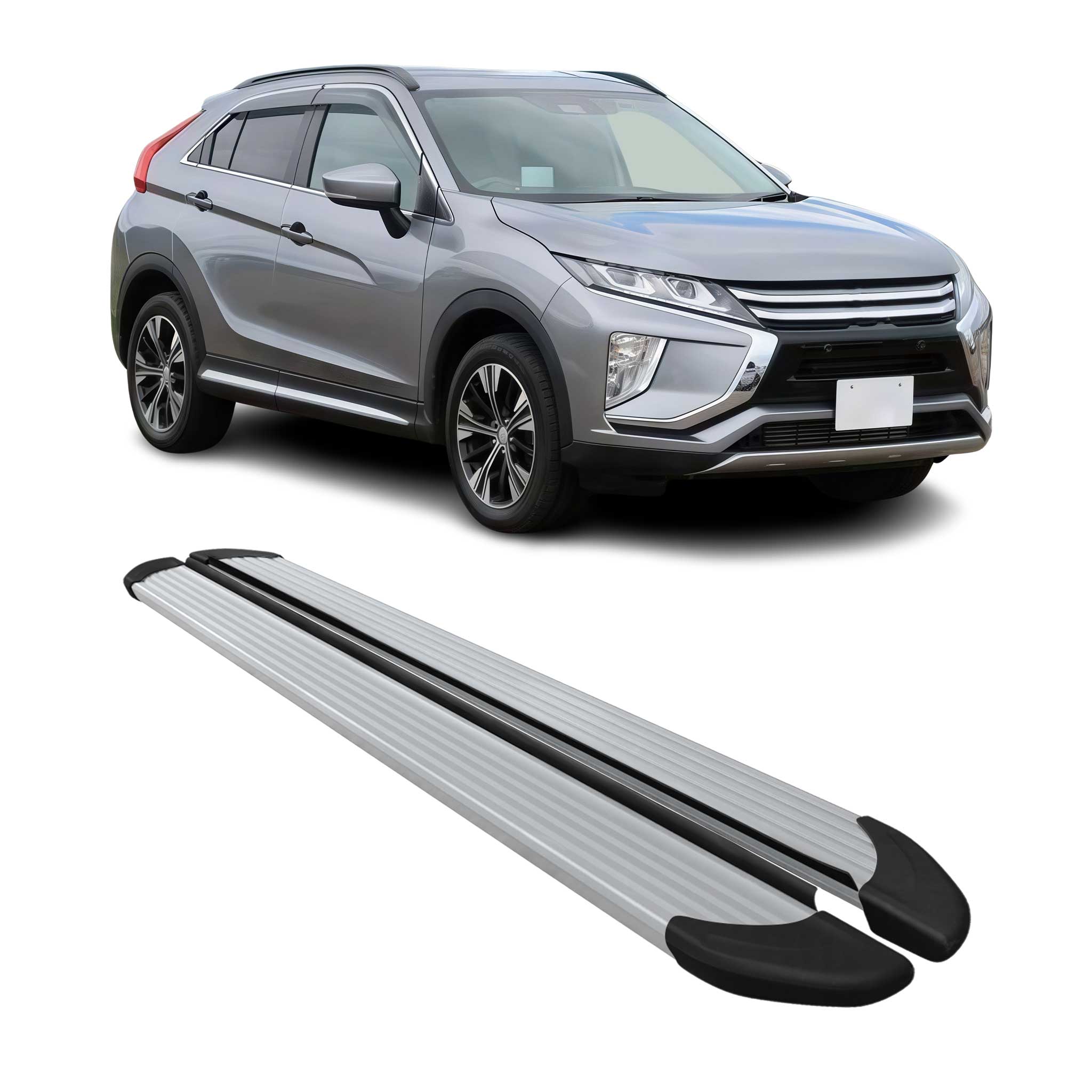 Marchepieds Latéraux pour Mitsubishi Eclipse Cross 2018-2026 Aluminium Argent 2x