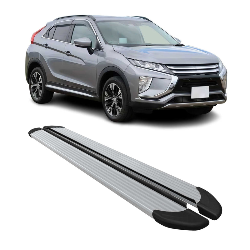 Marchepieds Latéraux pour Mitsubishi Eclipse Cross 2018-2024 Aluminium Argent 2x