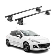 Barres de toit transversales acier pour Peugeot 207 2006-2015 TÜV 75 kg Noir 2x