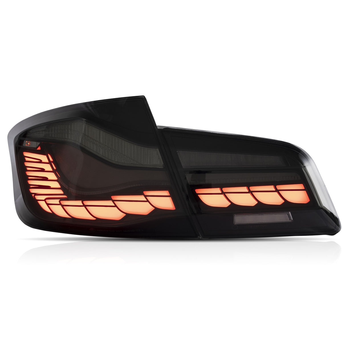 JOM OLED/LED Feux Arrière pour BMW F10 Berline 2010-2017 Rouge Foncé Fumé