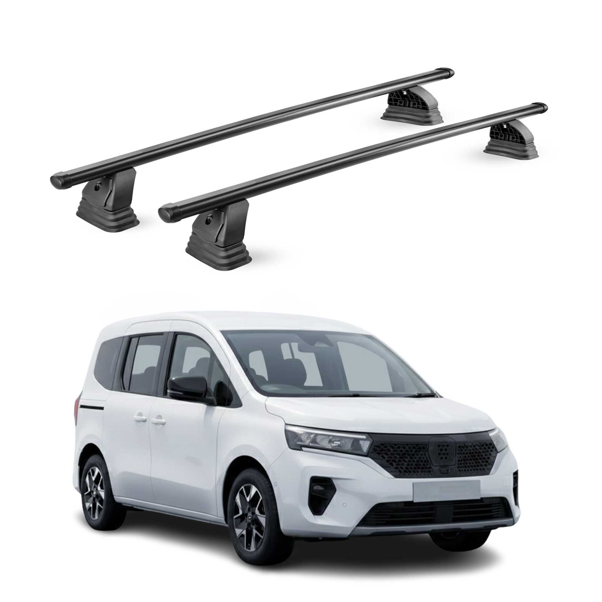 Barres de toit transversales acier pour Nissan Townstar 2021-2026 TÜV Noir 2Pcs