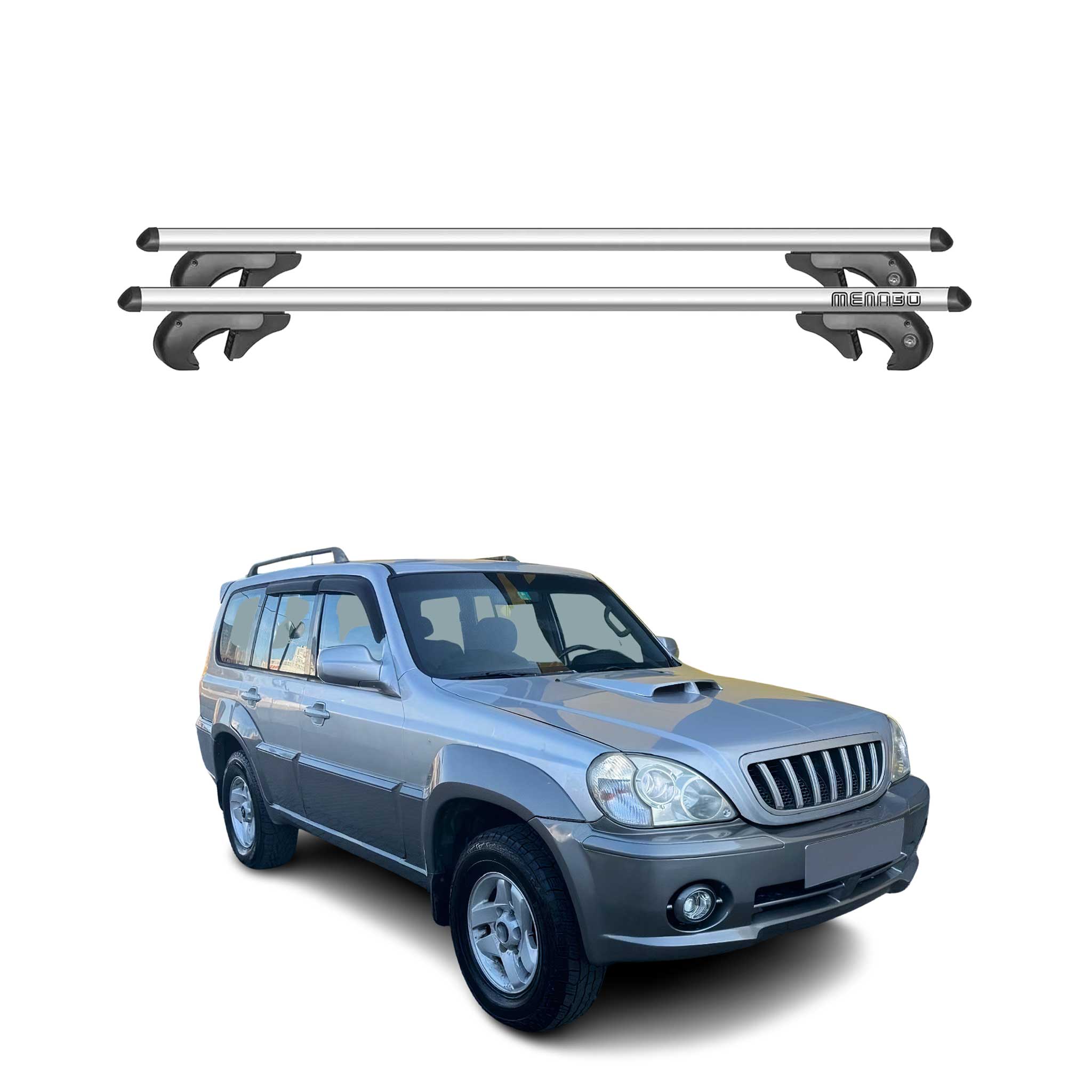 Barres de toit pour Hyundai Terracan 2001-2007 90kg Aluminium Gris 2tlg