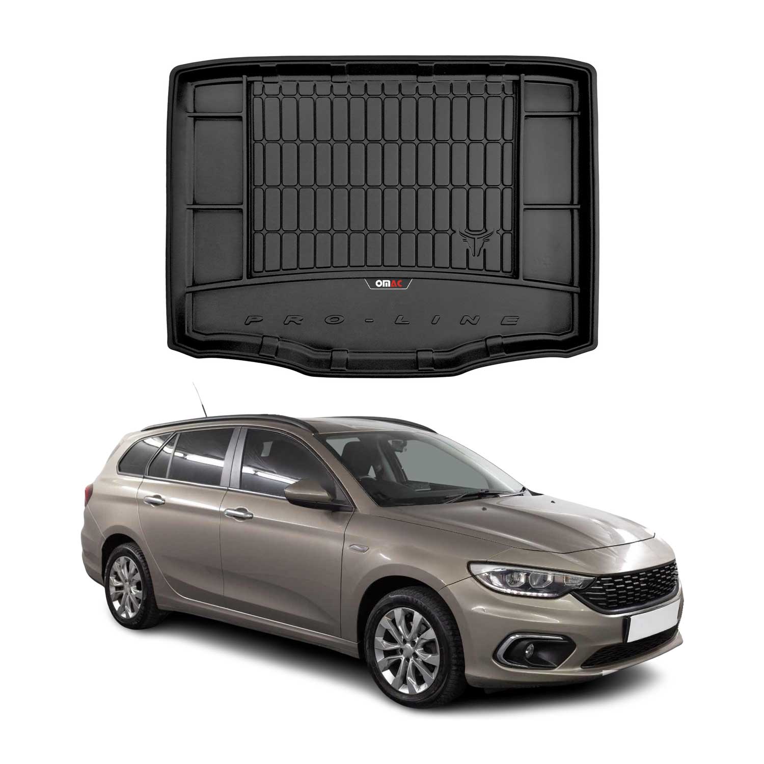 Tapis de Coffre pour Fiat Tipo 2016-2022 Noir TPE