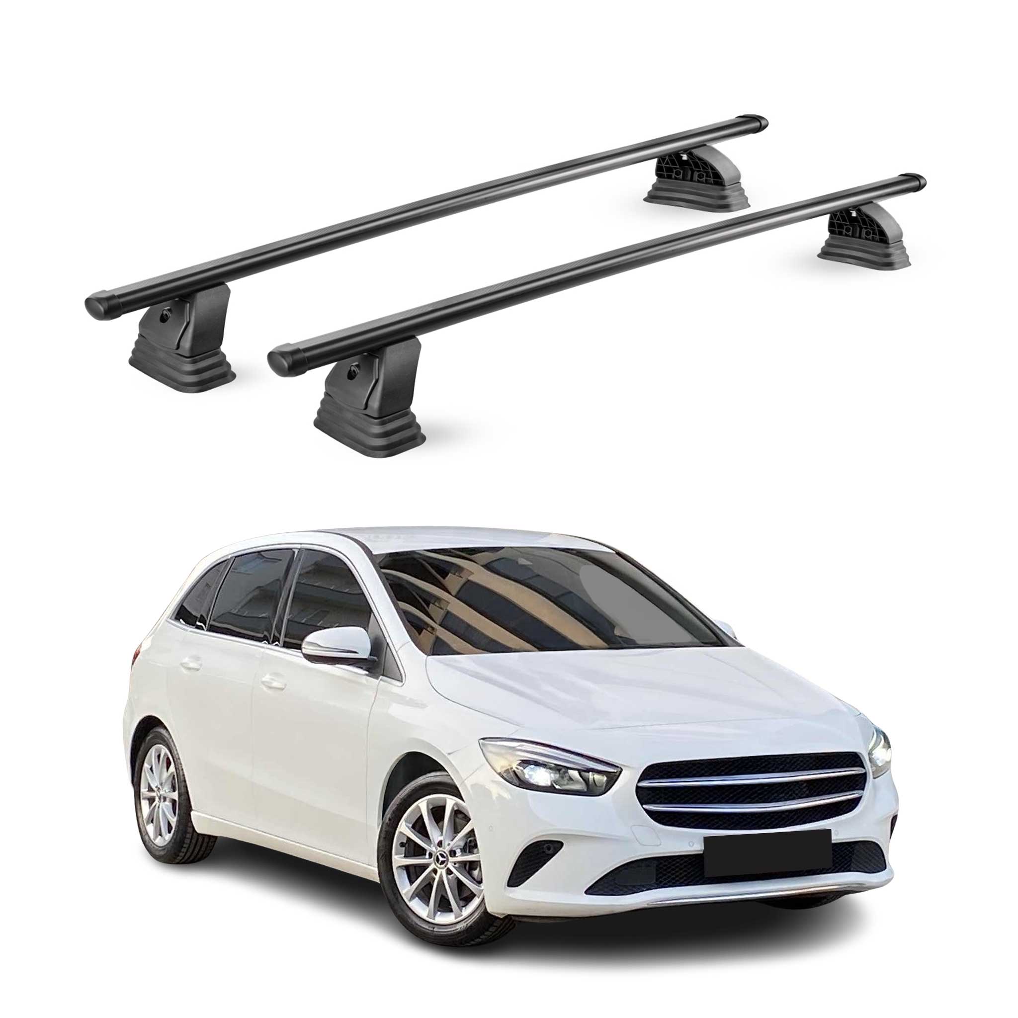 Barres de toit transversales acier pour Mercedes Classe B W247 2019-2026 Noir 2x