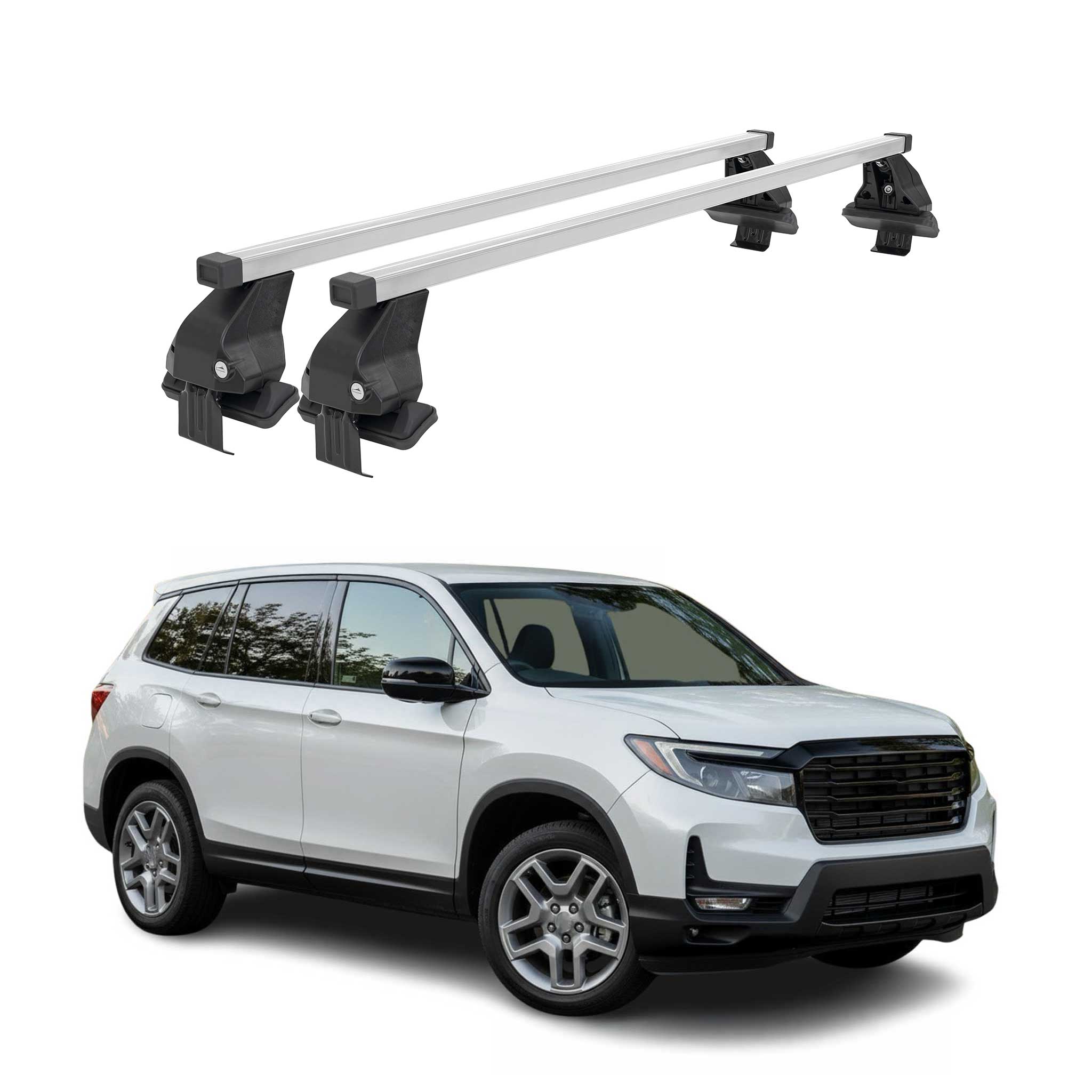 Barres de toit transversales pour Honda Passport III 2019-2025 Acier Gris