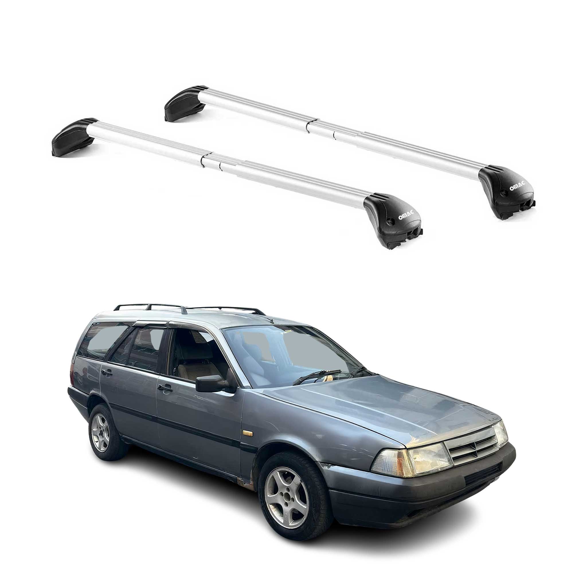 Barres de toit pour Fiat Tempra Wagon 1990-1997 5P Gris Argenté 2 pièces ABE
