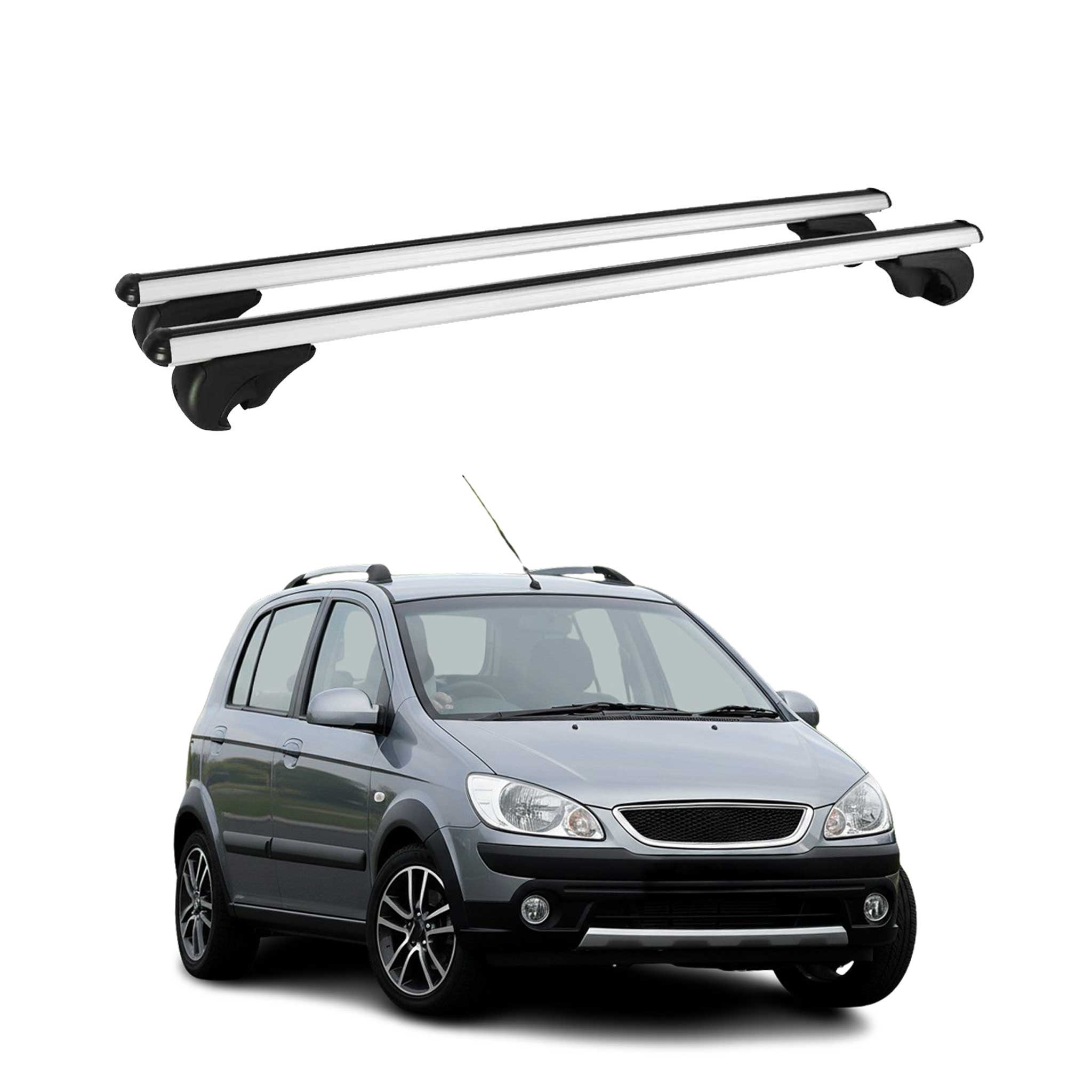 Barres de toit Transversales pour Hyundai Getz 2002-2009 Aluminium Argent