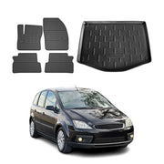 Kit Tapis de sol et coffre pour Ford C-Max 2007-2010 TPE Noir
