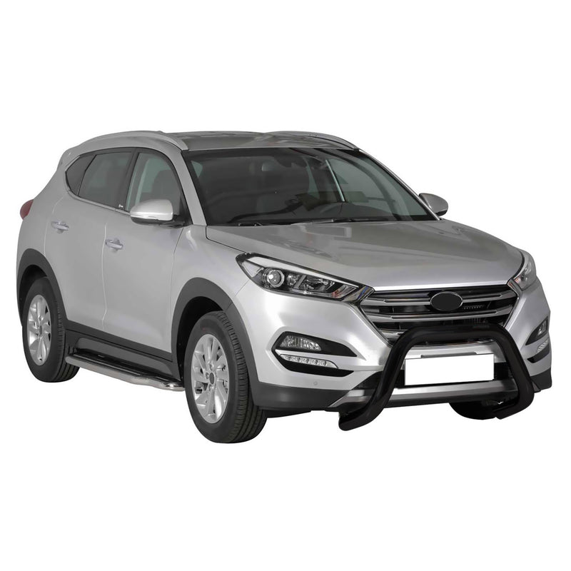 Pare-buffle Avant pour Hyundai Tucson 2015-2018 76 mm en Acier Noir